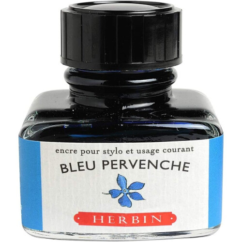 J Herbin 30 ml "D" Ink Bottle - Perin Winkle Blue 2