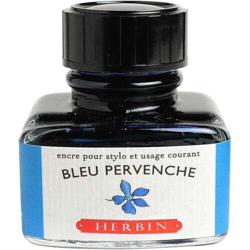 J Herbin 30 ml "D" Ink Bottle - Perin Winkle Blue