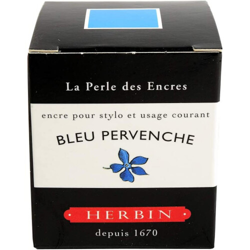 J Herbin 30 ml "D" Ink Bottle - Perin Winkle Blue 1