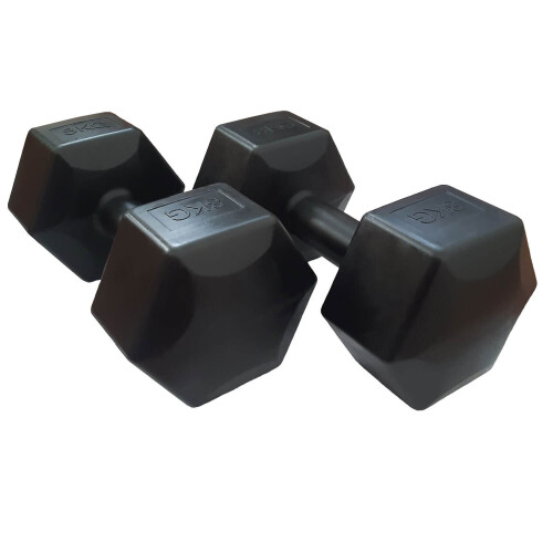 (2 x 8kg) HXGN Hex Dumbbells Home Weights 4kg or 6kg