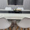 White Black Kitchen Dining Table and 4 White Tulip Chairs 11