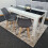 White Black Kitchen Dining Table (140X80X75cm) and 4 Grey Tulip Chairs 3