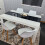 White Black Kitchen Dining Table and 4 White Tulip Chairs 12
