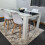 White Black Kitchen Dining Table and 4 White Tulip Chairs 9