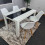 White Black Kitchen Dining Table and 4 White Tulip Chairs 14
