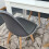 White Black Kitchen Dining Table (140X80X75cm) and 4 Grey Tulip Chairs 11