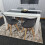 White Black Kitchen Dining Table (140X80X75cm) and 4 Grey Tulip Chairs 2