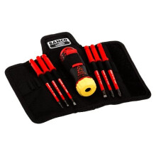 Bahco 808062 Ratcheting Screwdriver with Interchangeable Blades, Multi-Colour, Set of 6 Piece