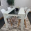 White Black Kitchen Dining Table and 4 White Tulip Chairs 3