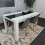 White Black Kitchen Dining Table (140X80X75cm) and 4 Grey Tulip Chairs 6