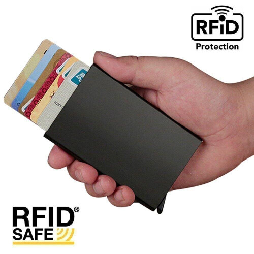 Εμπόριο Max PopUp Smart Card Holder Slides Out 8Pieces Κάρτες RFID-NFC Secure- Dark Blue 2