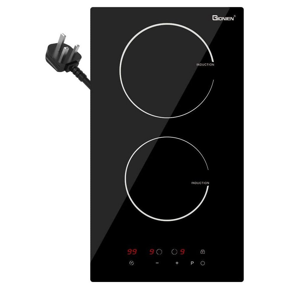Gionien Domino Induction Hob - 30Cm Built In Electric Cooktop With Plug 3500W 13A 32A, Git230sp