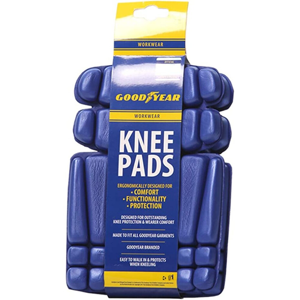 Goodyear Workwear Ergonomic Strong Flexible Work Safety Knee Pads Inserts 1-Pair, One Size Blue