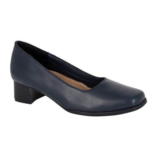 (6 UK, Navy) Mod Comfys Womens Plain Court Shoe