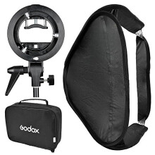 Godox 60x60 Foldable Universal Softbox with S Style Speedlite Bracket for Flash Bowens Mount Accessories Direction Adjustable with TARION Flash