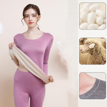(Purple, L) Thermal Underwear Set Seamless Stretch Warm Base Layer Set For Men Women