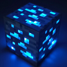 (Torch Light-Blue) Minecraft Night Light Torch Building Block Lamp
