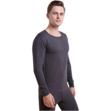 (Dark Gray, L) Thermal Underwear Set Seamless Stretch Warm Base Layer Set For Men Women