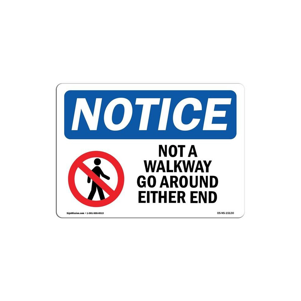 SignMission OS-NS-A-710-L-15130 7 x 10 in. OSHA Notice Sign - Not A Walkway Go Around Either End-image-OPC-PB59CGR-NEW