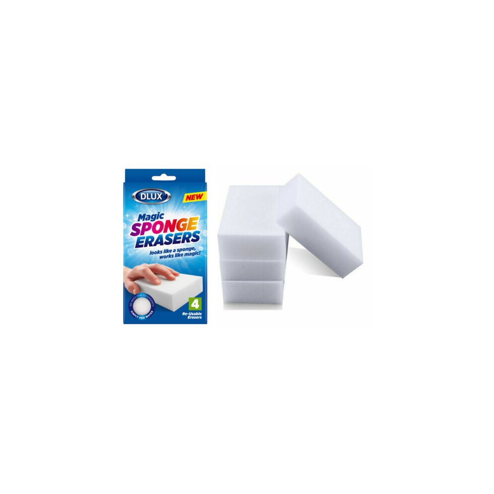 8 Sponge Erasers Melamine Foam Stain Remover Dirt Mark Scuffs Cleaning