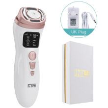 (UK Plug) 3 in 1 Mini Hifu Face Machine Ultrasound RF EMS Facial Beauty Device Neck Lifting Tightening Skin Rejuvenation Skin Care Product