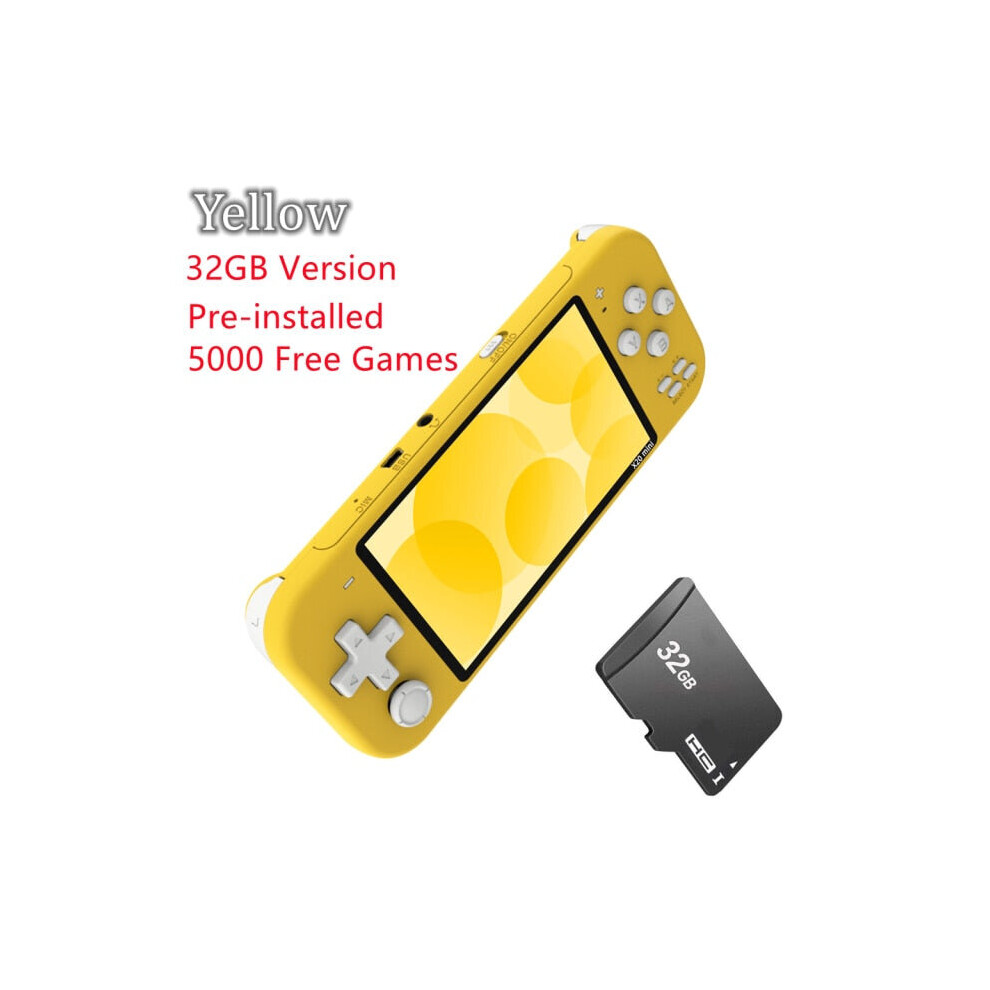 (Yellow 32GB) Newest 4.3 inch Handheld Portable Game Console with IPS screen