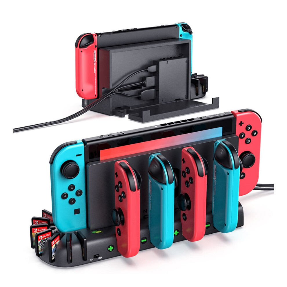 Nintendo Switch Controller Charger 4 Port Joy-pad Gamepad Joypad Charging Dock Station For Switch Console Holder 8 Game Slot