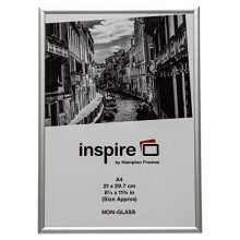 Hampton Frames ALUMINIUM A4 (21x30cm) Silver Picture Poster Photo Frame Plexi (Non-Glass) PAAF2130BX