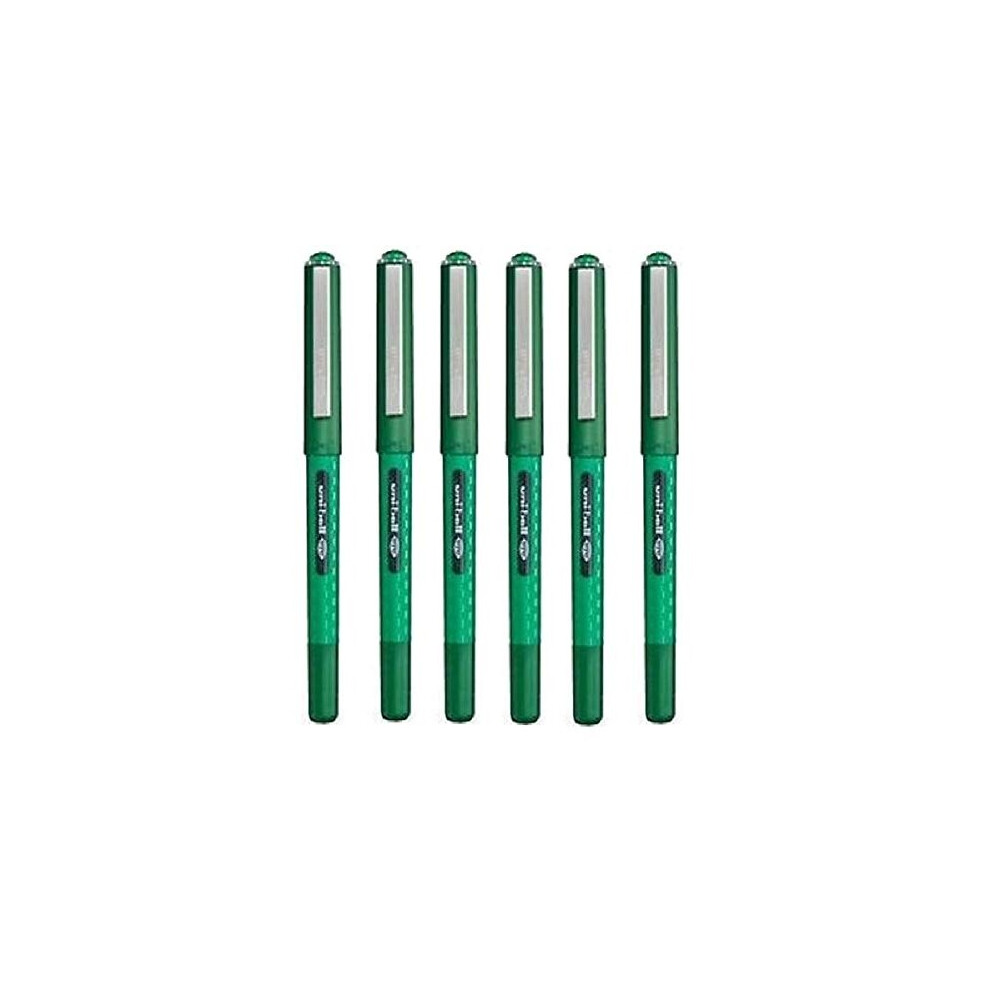 Uni Ball Eye Designer Green Rollerball Pen Fine 0.7mm Nib Tip 0.5mm Line Width Designer Series Quick Drying Pigment Ink UB-157D (Pack Of 6)