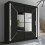 (203cm,Black) Modern Sliding Wardrobe with Mirror-Door 1