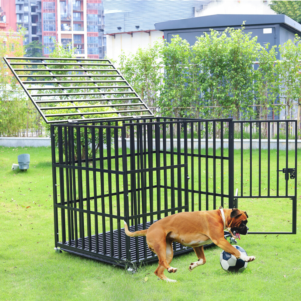 (L(95L*57W*81H)) Heavy Duty Metal Dog Crate