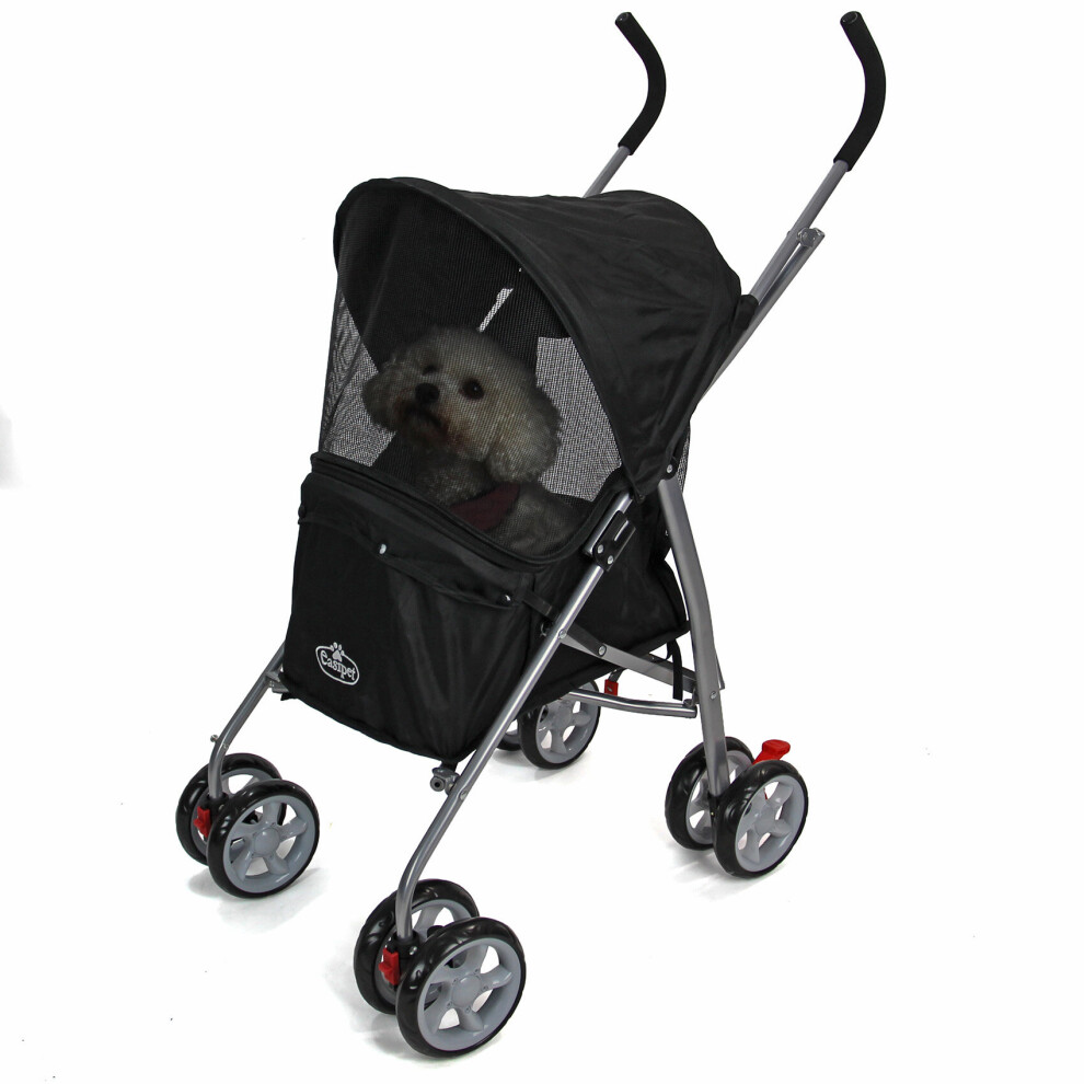 Pet Dog Puppy Stroller Pram Pushchair in Black