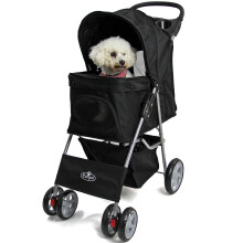 Pet Dog Puppy Stroller Pram Pushchair in Black Actiaspet