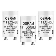 Osram Pack of 3 ST111 Longlife Starters for 4-80 W Fluorescent Tubes