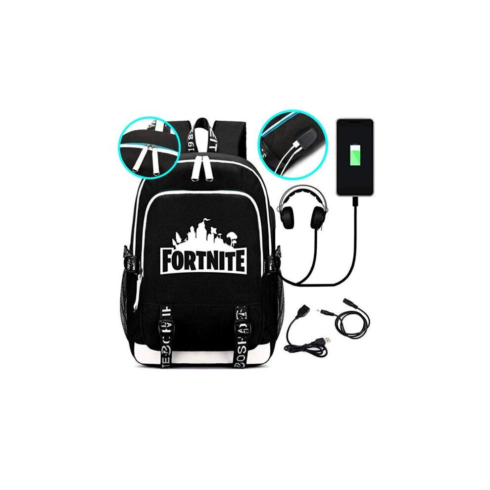 Fortnite Backpack Illuminated Satchel with USB and Headphone Jack