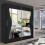 Colorado Double Mirror Sliding Black Wardrobe 203cm 1