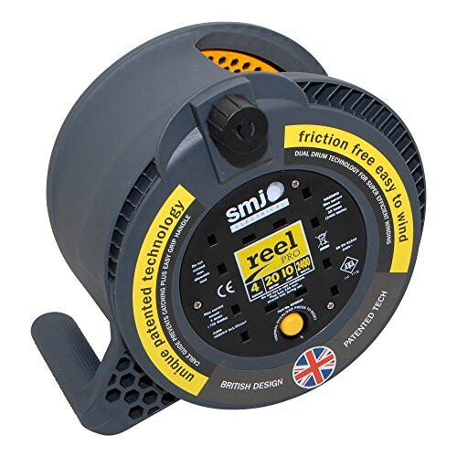 SMJ Electrical RP2010 Cable Reel, 2400 W, Black/Yellow