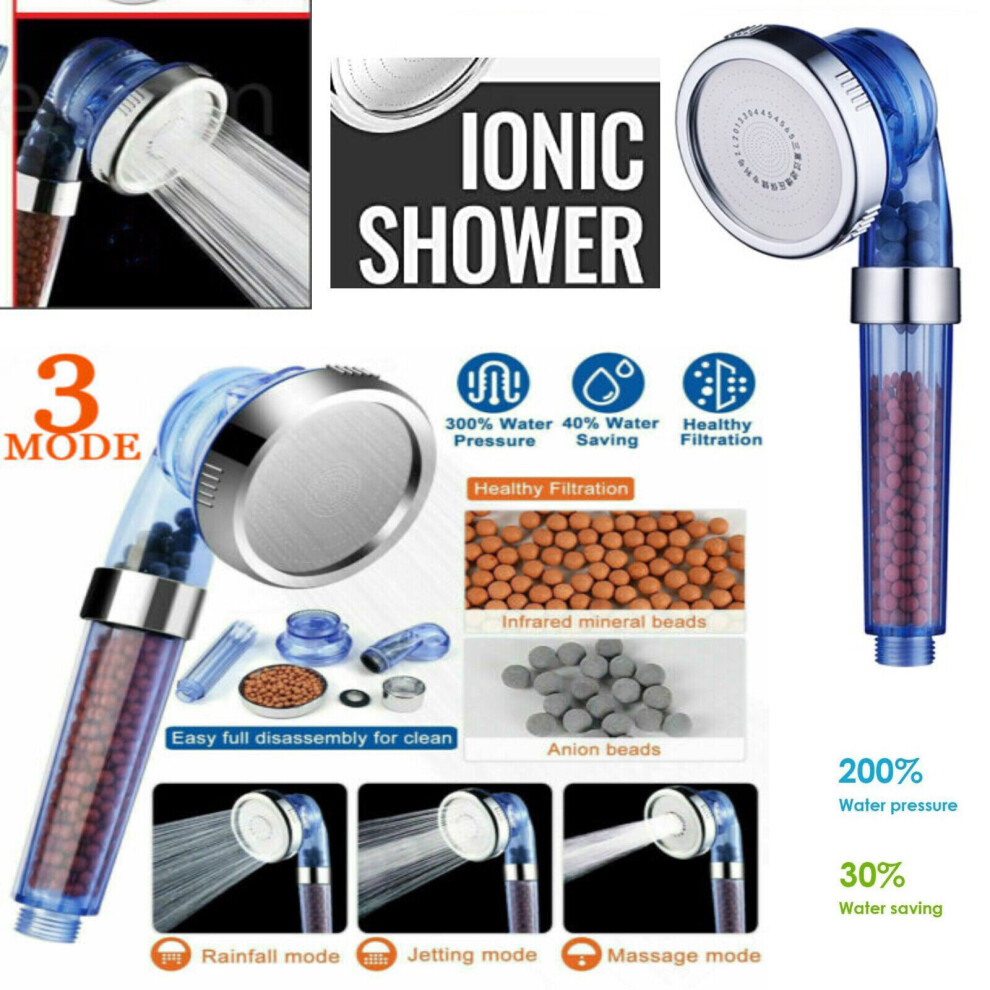 Bathroom Shower Head Powerful Energy High Turbo Pressure Water Filter