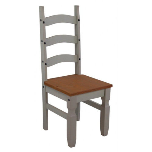 Mercers Furniture Corona Grey Wax Pair of Dining Chairs Solid Wood Pine 1