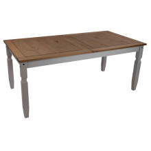 Corona Grey Wax 6'0" Dining Table Solid Pine Furniture