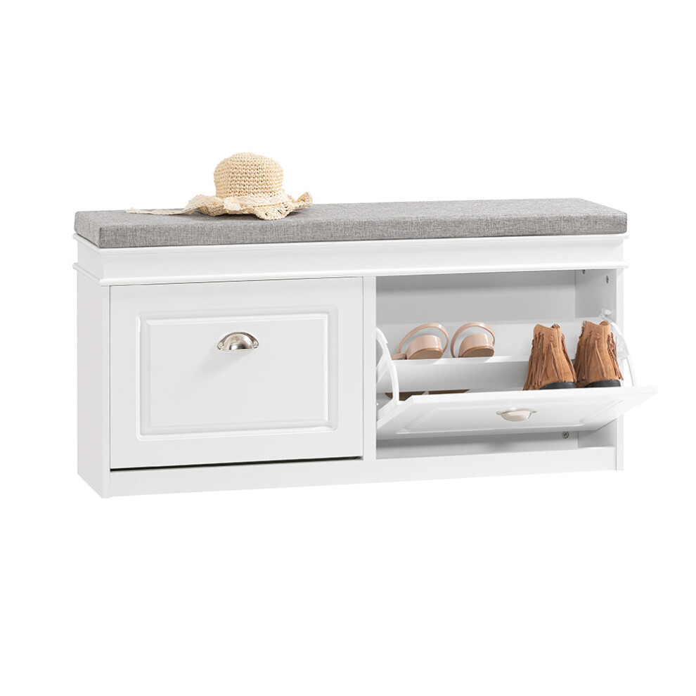 SoBuy® FSR64-W, Hallway Flip-drawer Shoe Bench Shoe Rack Shoe Cabinet