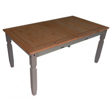 Corona Grey Wax Small Extending Dining Table Wood Mexican Pine Wooden