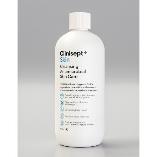 Clinisept+ skin cleansing antimicrobial hypochlorous solution 490ml