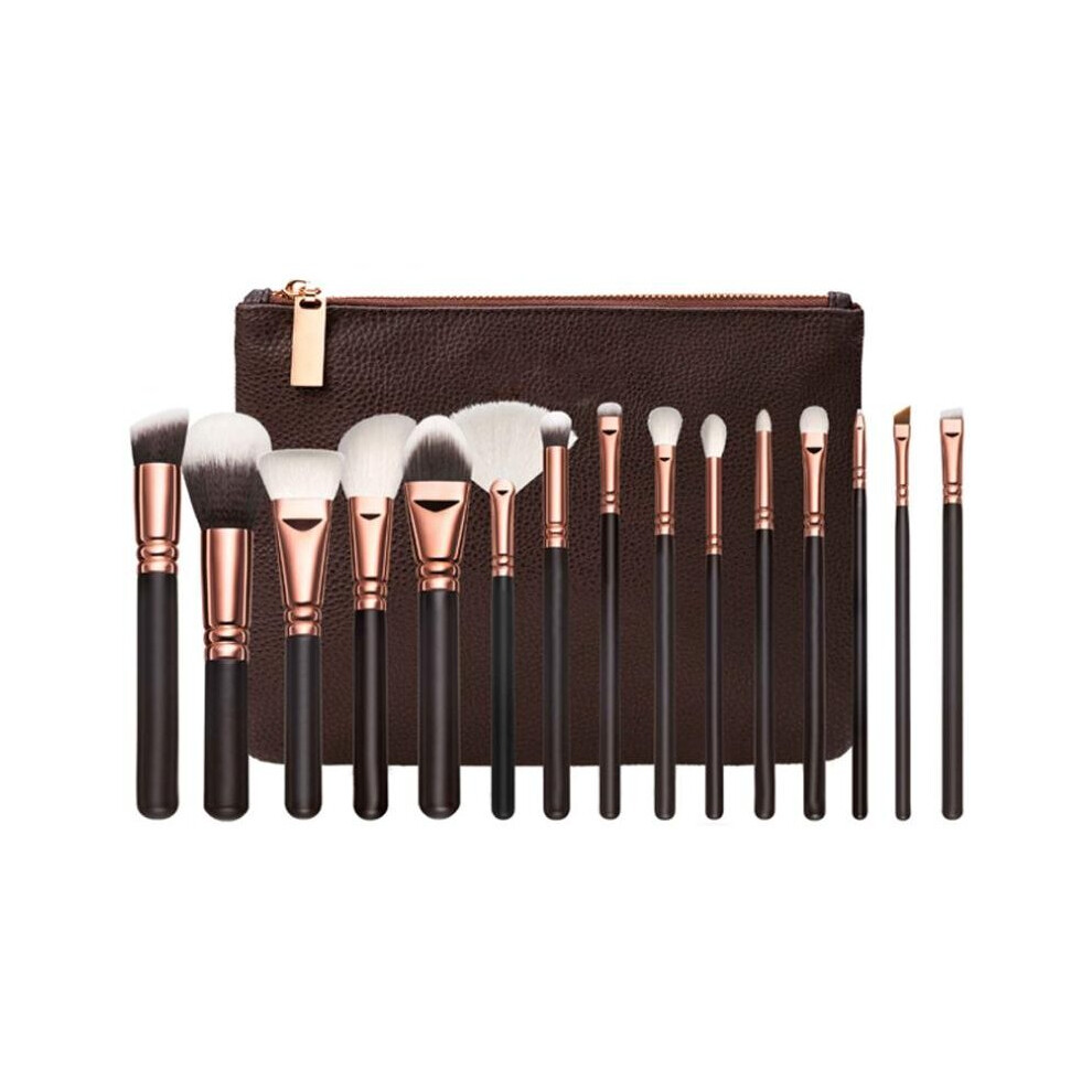 Professional make-up brushes 15pcs Christmas gifts BROWN