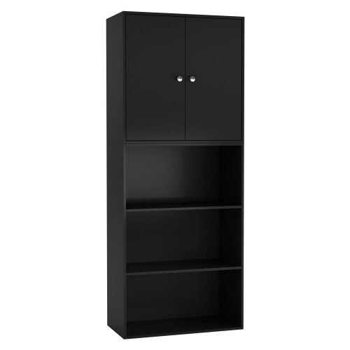 URBN Living (Black) 3 Tier Book Shelf Deep Bookcase Cabinet Display