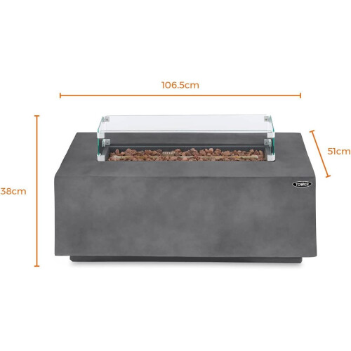 Warmlite Tower T978528 Magna Rectangular Gas Fire Pit 1