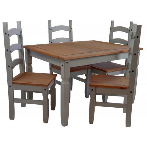 Mercers Furniture Corona Grey Wax 4'0" Dining Table & 4 Chairs 1