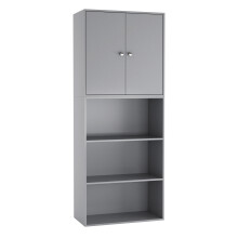 (Grey) 3 Tier Book Shelf Deep Bookcase Cabinet Display