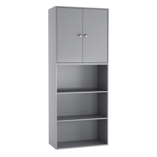 URBN Living (Grey) 3 Tier Book Shelf Deep Bookcase Cabinet Display