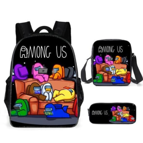 Backpack Among Us School Bag 3 pack